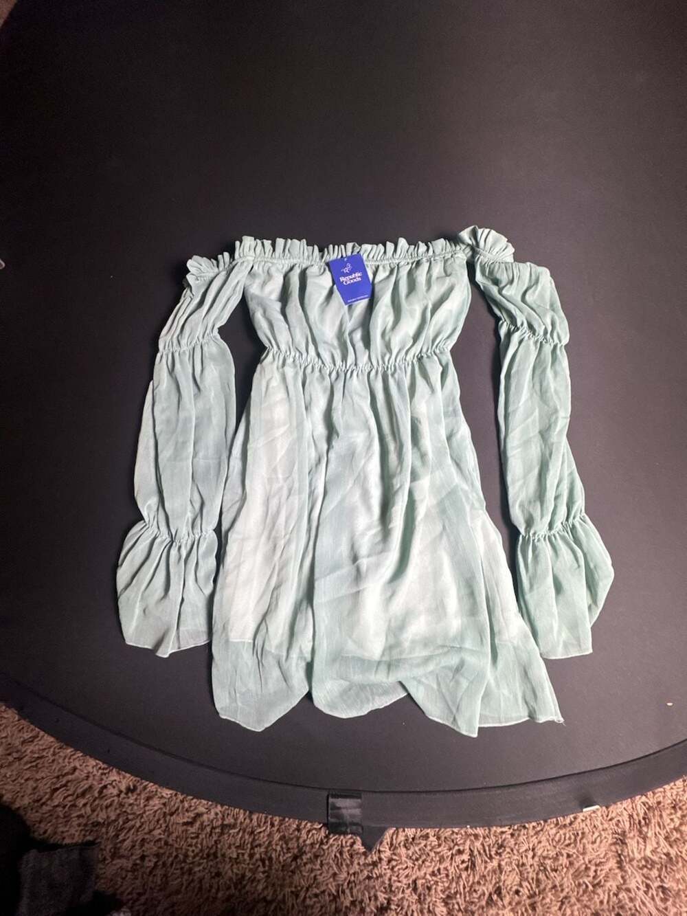 Republic Goods Off-Shoulder Long Sleeve Mini Dress Size S